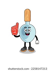 Cartoon mascot of cooking spoon number 1 fans , character design