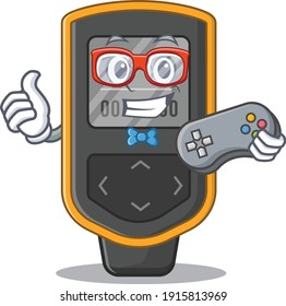 Cartoon Mascot design of dive computer gamer using controller