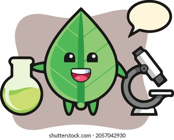 Cartoon mascot doing research in laboratory, cute style design for t shirt, sticker, logo element