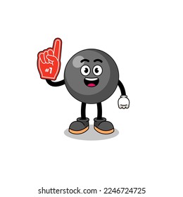 Cartoon mascot of dot symbol number 1 fans , character design