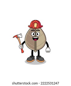 Cartoon mascot of dried leaf firefighter , character design