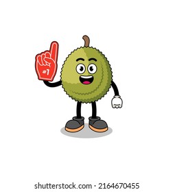 Cartoon mascot of durian fruit number 1 fans , character design