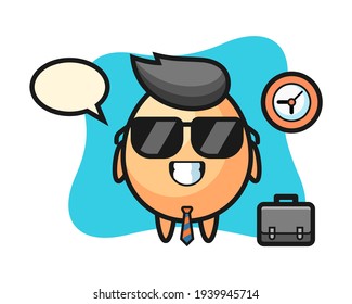 Cartoon mascot of egg as a businessman