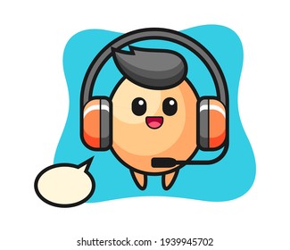 Cartoon mascot of egg as a customer service