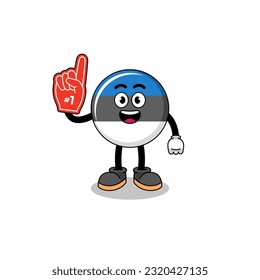 Cartoon mascot of estonia flag number 1 fans , character design