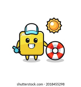 Cartoon mascot of folder as a beach guard , cute style design for t shirt, sticker, logo element
