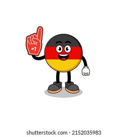 Cartoon mascot of germany flag number 1 fans , character design