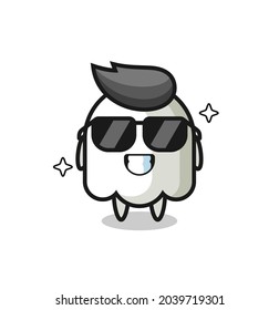 Cartoon mascot of ghost with cool gesture , cute style design for t shirt, sticker, logo element