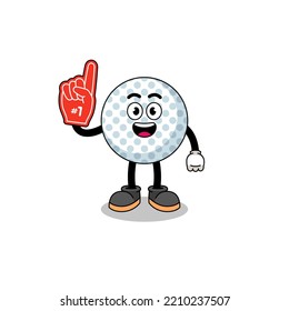 Cartoon Mascot Of Golf Ball Number 1 Fans , Character Design