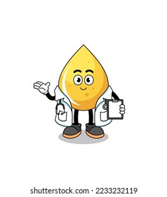 Cartoon mascot of honey drop doctor , character design