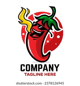 
Cartoon mascot hot chili pepper logo