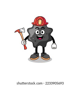 Cartoon mascot of ink firefighter , character design