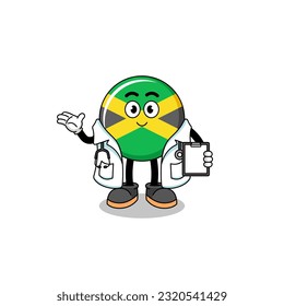 Cartoon mascot of jamaica flag doctor , character design