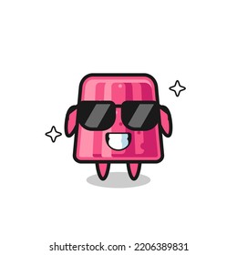 Cartoon mascot of jelly with cool gesture , cute design