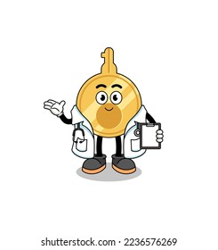 Cartoon mascot of key doctor , character design