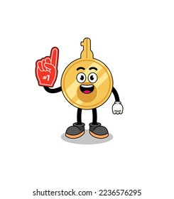 Cartoon mascot of key number 1 fans , character design