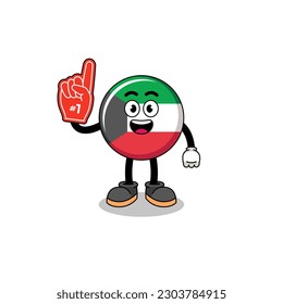 Cartoon mascot of kuwait flag number 1 fans , character design