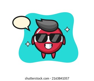 Cartoon mascot of latvia flag badge with cool gesture , cute style design for t shirt, sticker, logo element