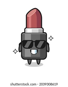 Cartoon mascot of lipstick with cool gesture , cute style design for t shirt, sticker, logo element