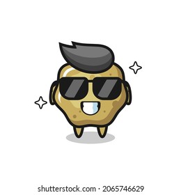 Cartoon mascot of loose stools with cool gesture , cute style design for t shirt, sticker, logo element