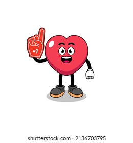 Cartoon mascot of love number 1 fans , character design