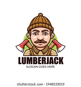 Cartoon Mascot Lumber Jack Logo
