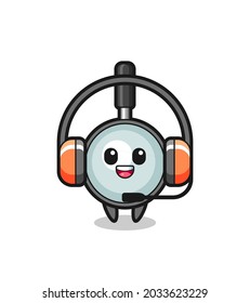 Cartoon mascot of magnifying glass as a customer service , cute style design for t shirt, sticker, logo element