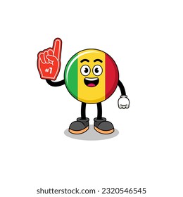 Cartoon mascot of mali flag number 1 fans , character design