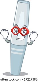 A cartoon mascot of mascara in a fantastic Super hero character. Vector illustration