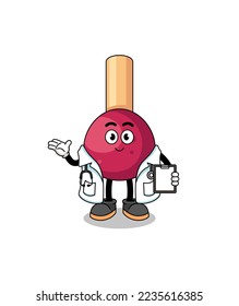 Cartoon mascot of matches doctor , character design