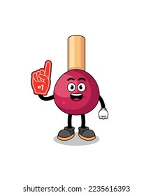 Cartoon mascot of matches number 1 fans , character design