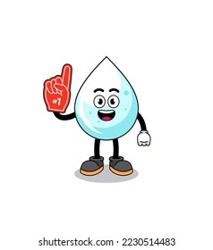 Cartoon mascot of milk drop number 1 fans , character design