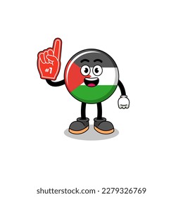 Cartoon mascot of palestine flag number 1 fans , character design