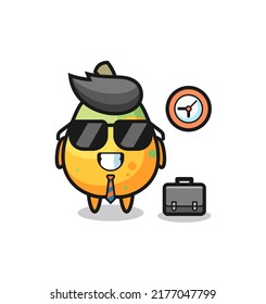 Cartoon mascot of papaya as a businessman , cute style design for t shirt, sticker, logo element