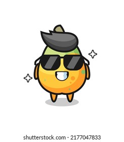 Cartoon mascot of papaya with cool gesture , cute style design for t shirt, sticker, logo element