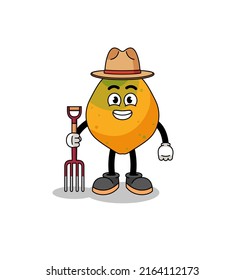 Cartoon mascot of papaya fruit farmer , character design