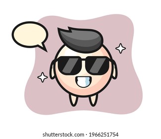 Cartoon mascot of pearl with cool gesture, cute style design for t shirt, sticker, logo element