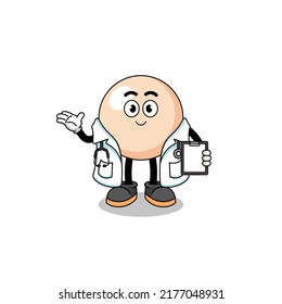 Cartoon mascot of pearl doctor , character design