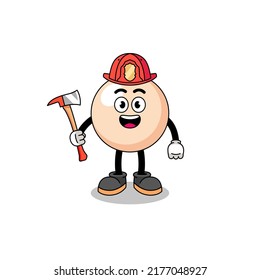 Cartoon mascot of pearl firefighter , character design