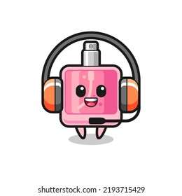 Cartoon mascot of perfume as a customer service , cute style design for t shirt, sticker, logo element