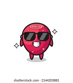 Cartoon mascot of prickly pear with cool gesture , cute design