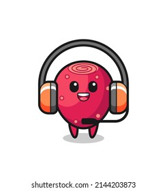 Cartoon mascot of prickly pear as a customer service , cute design