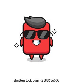 Cartoon mascot of red card with cool gesture , cute style design for t shirt, sticker, logo element