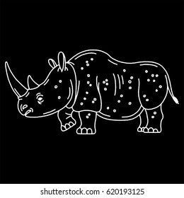 Cartoon mascot rhinoceros isolated