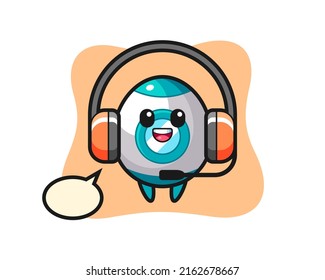 Cartoon mascot of rocket as a customer service , cute style design for t shirt, sticker, logo element