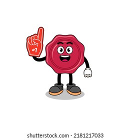 Cartoon mascot of sealing wax number 1 fans , character design