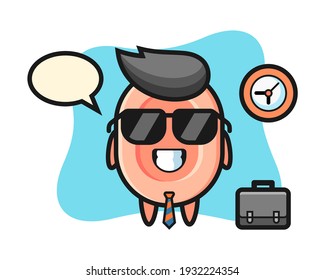 Cartoon mascot of soap as a businessman