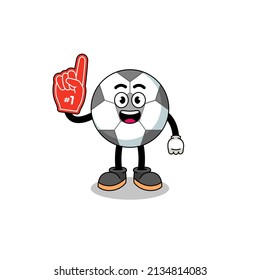Cartoon mascot of soccer ball number 1 fans , character design