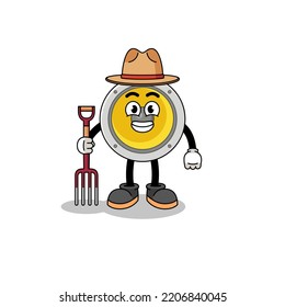 Cartoon mascot of speaker farmer , character design