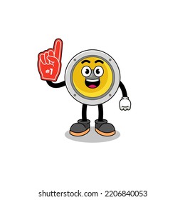 Cartoon mascot of speaker number 1 fans , character design